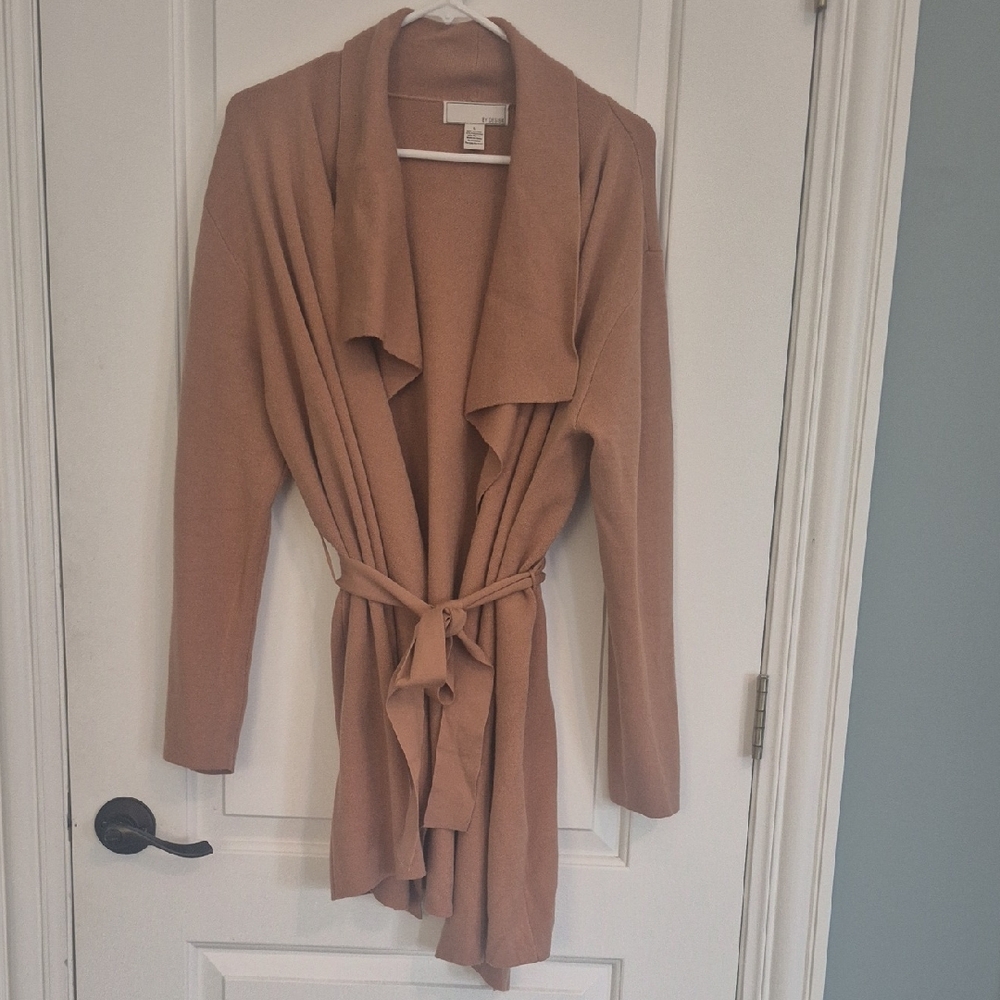 Cozy Tan Belted Cardigan